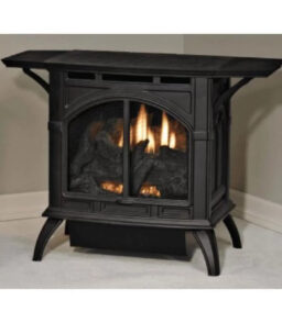Empire Vent-Free Cast Iron Porcelain Gas Stove. Black. Natural Gas. 25000 BTU. 28 inch x 17 inch x 27.75 inch - VFD30CC70BN