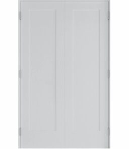 60 in x 80 in Bi-Parting Solid Core White Primed Composite Double Prehung French Door With Catch Ball Bronze Hinges
