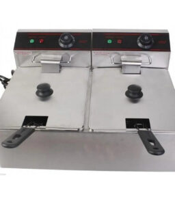 Electric Countertop Dual Tank Deep Fryer. 5000 Watt. Stainless - CB15401