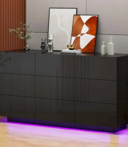 9-Drawer Storage Dresser Cabinet With Light. 15.7 W x 55.1 L x 30.3 H