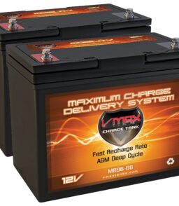 AGM Group 22 Deep Cycle Wheelchair Battery. 12V 60Ah. 2 Pack - VMAXMB96