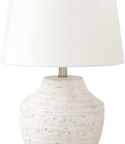 9730 Lighting Table Lamp. Cream Concrete. Ivory/Cream Shade - 20 in
