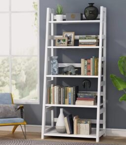 5-Tier Ladder Bookshelf Bookcase With 5 Shelves