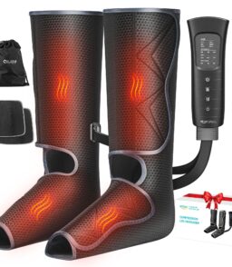 ALLJOY Leg And Foot Air Compression Massager With Heat. 6 Modes. 3 Intensities. 2 Heating Levels. 2 Extensions