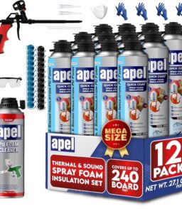 apel Spray Foam Insulation Kit. 12 x 32.80 oz / 240 Bd ft - 12 Pack