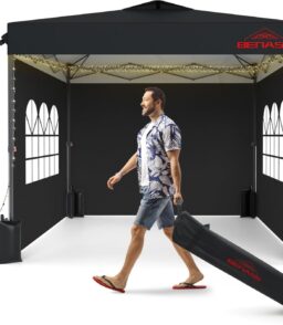 10x10 Pop-Up Canopy Tent With 3 Removable Sidewalls