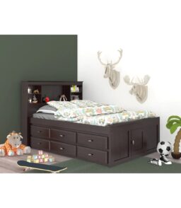 American Furniture Classics Full Size Bookcase Bed With Twelve Drawers In Espresso - 82921K12-22