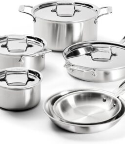 All-Clad Stainless Steel 10 Piece Cookware Set. Made In USA - D5