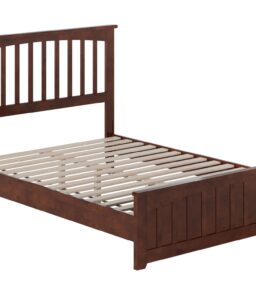 AFI Becket Full Solid Wood Low Profile Platform Bed With Matching Footboard. Walnut