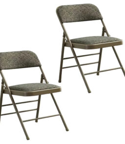 Amazingforless 2-Pack Folding Chairs With Metal Frame. Backrest And Padded Seats - Grey