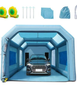 23 x 13 x 8.5 ft. Inflatable Paint Booth Tent With Air Filter System. Blue - 480W & 750W Blowers