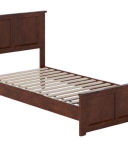 AFI Twin Solid Wood Low Profile Platform Bed With Matching Footboard. Walnut - Charlotte