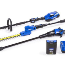 40V MAX Cordless Pole Hedge Trimmer And Pole Saw Combo Kit. 20-Inch Blades. 8-Inch Saw. Battery And Charger