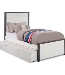 Furniture of America Wood Full Bed With Trundle. White And Gray - Acres