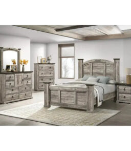 Aimon Rustic Gray 5-Piece Panel Bedroom Set - King Or Queen