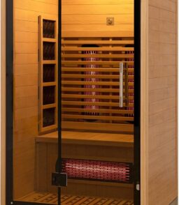 2-Person Red Light Far Infrared Indoor Sauna. 1750W/110V. Canadian Hemlock. 41.33in x 47.24in x 74.80in