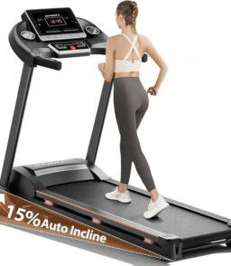 Foldable Home Treadmill With 3HP Motor. Auto Incline Adjustment And Bluetooth Connectivity