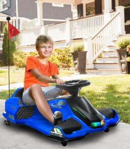 Aosom 12V Electric Drifting Go Kart With Slow Start. Music And Lights