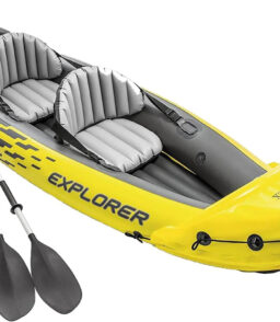 Explorer K2 Inflatable Kayak Set. 2-Person. Yellow. 400 lb Capacity - Explorer K2