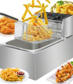 FETCOI Electric Countertop Deep Fryer. 1700W 6L Stainless Steel - Single Tank