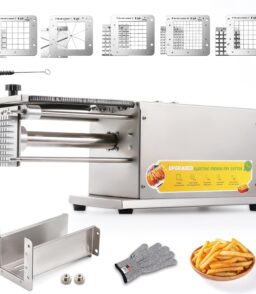 Electric French Fry Cutter With 5 Blades - Stainless Steel