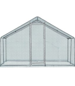 10 x 10 ft Metal Chicken Coop Walk-In Poultry Cage With Waterproof Cover