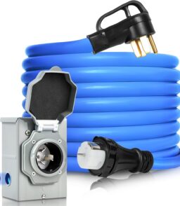 50 Amp Generator Cord And Pre-Drilled Power Inlet Box. 50FT. 125/250V - PB50
