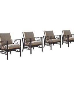 Aluminum Deep Seating Rocking Club Chairs. Antique Copper - Set Of 4