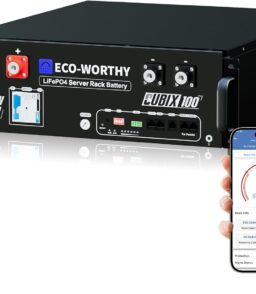ECO-WORTHY 48V 100Ah 5120Wh LiFePO4 Server Rack Battery With Bluetooth - Cubix 100