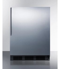 ADA Compliant Built-In Undercounter All-Refrigerator. 32 in Height. 5.5 cu. ft.. Stainless Steel Wrapped Door. Black Cabinet