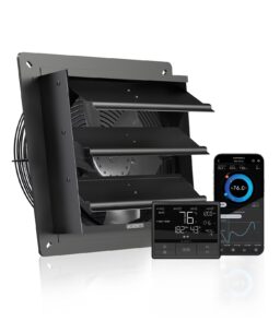 AC Infinity AIRLIFT T10 10-inch Shutter Exhaust Fan With WiFi App-Compatible Temperature Humidity Controller
