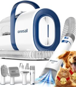 3-in-1 Dog Grooming Vacuum Kit With Clipper And Nail Grinder