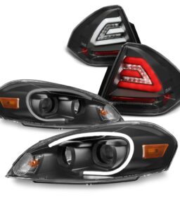 AKKON Projector Headlamps And LED Tail Lamps for 06-13 Impala and 14-16 Impala Limited - Black