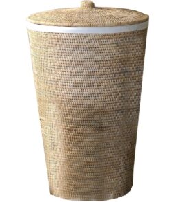 AGM Home Store DWBA Malacca Single Hamper Laundry Basket With Lid 15x25in - Rattan