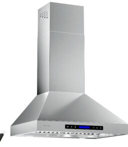 EKON KITCHEN EXPERT 36 Inches Stainless Steel Convertible Wall Mount Range Hood With Charcoal Filter And Remote Control - NAP04-36