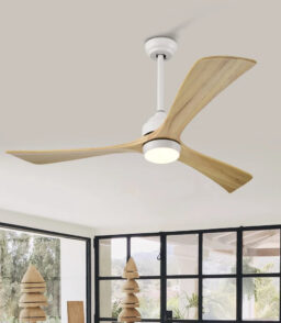 52in 3-Blade Ceiling Fan With Lights. Remote Control. 6 Speeds. Matte Black and Black Walnut