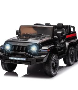 24V 6-Wheel 4WD Kids' Ride-On Pickup Truck With Remote Control - Black