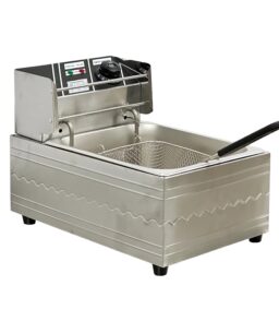 1600W Electric Deep Fryer. Stainless Steel. 6L. 110V - Commercial Single-Chamber