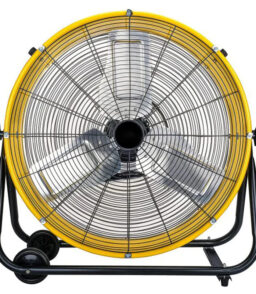 24 Inch Heavy Duty Drum Air Circulator Fan. 3 Speed. Yellow
