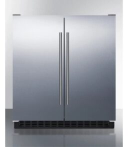 30 Wide Undercounter Frost-Free Side-by-Side Refrigerator-Freezer. Stainless Steel With Locks And Digital Controls