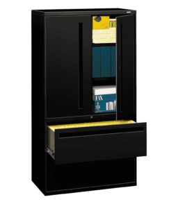 700 Series Steel Lateral File Cabinet With Storage. Black. 36W x 18D x 64.25H