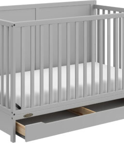 5-in-1 Convertible Baby Crib With Storage Drawer - Black