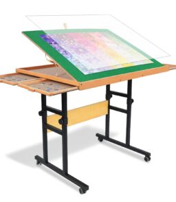 ALL4JIG Adjustable 3-Angle Puzzle Table With 4 Drawers - 34 x 25 x 0.01 Inches