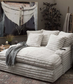 Winter Sale - Nestle Chaise Lounge With Dual Cupholders And Charging Ports