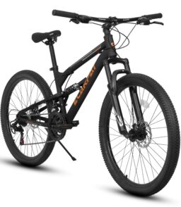 26 Inch Full-Suspension Mountain Bike. 21-Speed. 26x16 Inch Carbon Steel Frame