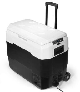 53-Quart Portable Bluetooth Rolling Cooler Refrigerator