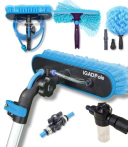 24-Foot Pole-Type Cleaning Kit. 5 To 24 Feet (7 Meters). Water-Driven Brush. 10-Inch Scraper And Soap Box