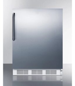 ADA Compliant Built-In Undercounter Refrigerator-Freezer. 5.1 cu.ft.. 24 in. Stainless Steel Door