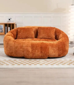 Adult-Sized Multi-Hue Bean Bag Lounge Chair. 43in L x 35in W x 31in H