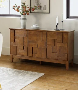 Veitin Modern 3-Door Sideboard with Adjustable Shelf